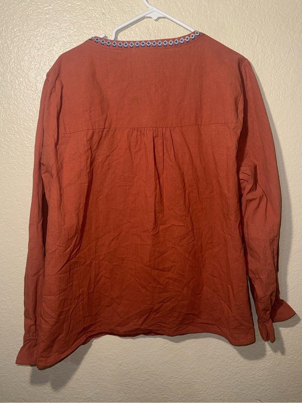 Savanna Jane 3X Embroidered Floral Boho Peasant Top Rust Plus - Picture 7 of 15